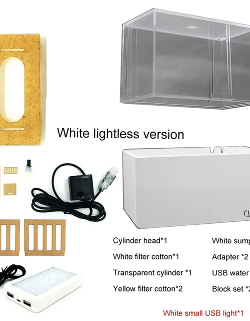 Load image into Gallery viewer, 1.5L Mini Betta Fish Tank Aquarium Desktop Decorations Marine Aquaponic Fishes Bowl with Water Fliter USB Air Pump LED Light
