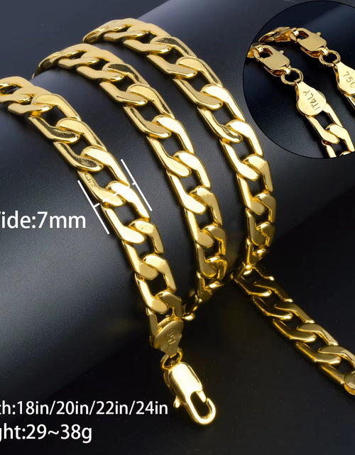 Load image into Gallery viewer, Sunny Jewelry Women Men'S Necklace Gold Plated Fashion Basic Punk Cuban Link Chain Long Necklace Neck Jewellery Accessories Gift
