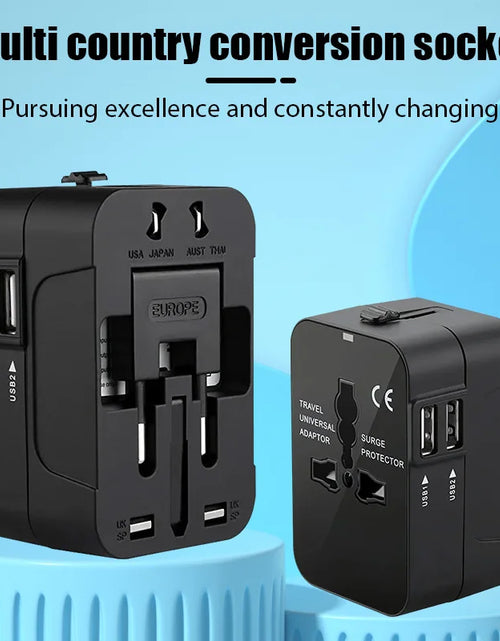 Load image into Gallery viewer, Universal Travel Adapter EU UK US AU AC Power Charger Adapter Outlet Converter Socket Plug Adaptor Connector with Dual USB Port
