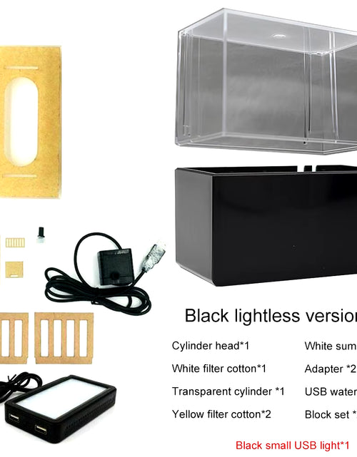 Load image into Gallery viewer, 1.5L Mini Betta Fish Tank Aquarium Desktop Decorations Marine Aquaponic Fishes Bowl with Water Fliter USB Air Pump LED Light
