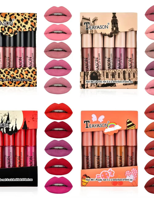 Load image into Gallery viewer, 5Pcs/Set Waterproof Lipstick Sexy Halloween Lip Stick Matte Velvet Lipsticks Lips Makeup Cosmetics Labiales Matte
