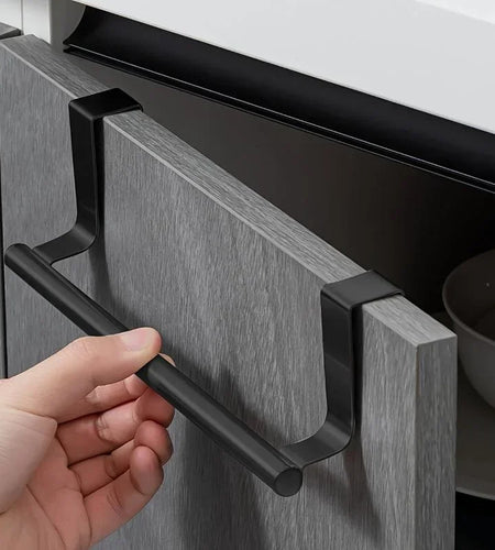 Towel Rod Steel Metal Wire over Cabinet Towel Rack Storage Organizer Bathroom Door Hanging Towel Rack Punch-Free Rag Hanger