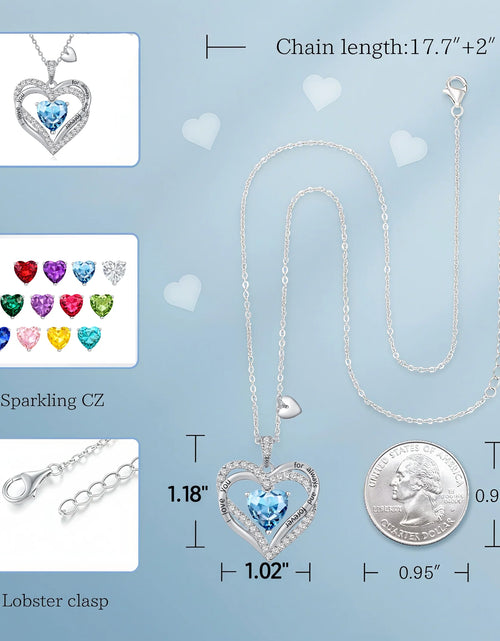 Load image into Gallery viewer, Love Pendant Necklaces for Women with Birthstone Zirconia, Christmas Birthday Anniversary Jewelry Gift for Women Wife
