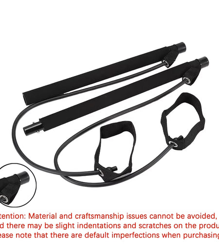 Multifunctional Pilates Bar Combination Fitness Bar Yoga Chest Expansion Tension Rope Back Trainer Elastic Rope Stretching Belt