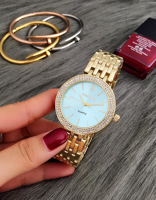 Load image into Gallery viewer, CONTENA Fashion Luxury Silver Watch Women Watches Rhinestone Women'S Watches Ladies Watch Stainless Steel Clock Reloj Mujer
