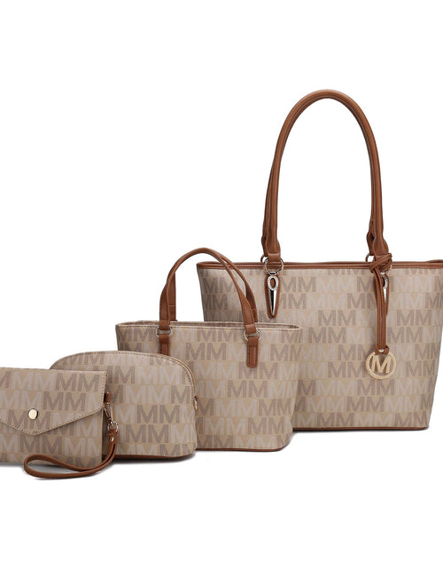 Load image into Gallery viewer, Edelyn Women'S Tote Bag, Small Tote Handbag, Pouch Purse &amp; Wristlet Wallet, Signature Handbag 4 Pcs Set by Mia K
