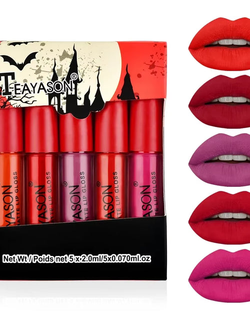 Load image into Gallery viewer, 5Pcs/Set Waterproof Lipstick Sexy Halloween Lip Stick Matte Velvet Lipsticks Lips Makeup Cosmetics Labiales Matte
