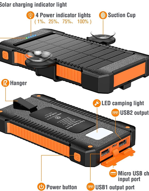 Load image into Gallery viewer, 26800Mah Solar Power Bank, USB Portable Solar Charger Compatible for Iphone, Android Phone
