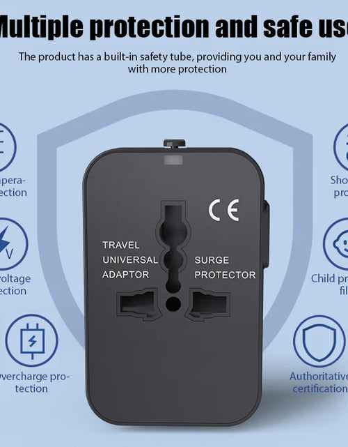 Load image into Gallery viewer, Universal Travel Adapter EU UK US AU AC Power Charger Adapter Outlet Converter Socket Plug Adaptor Connector with Dual USB Port
