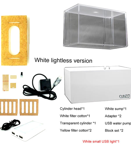 1.5L Mini Betta Fish Tank Aquarium Desktop Decorations Marine Aquaponic Fishes Bowl with Water Fliter USB Air Pump LED Light