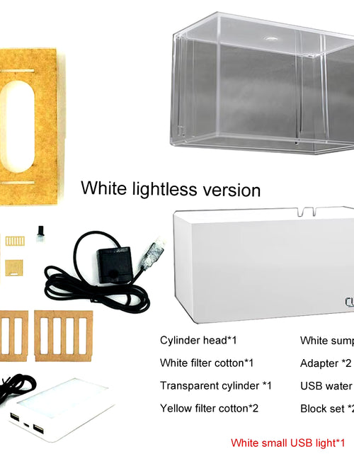 Load image into Gallery viewer, 1.5L Mini Betta Fish Tank Aquarium Desktop Decorations Marine Aquaponic Fishes Bowl with Water Fliter USB Air Pump LED Light
