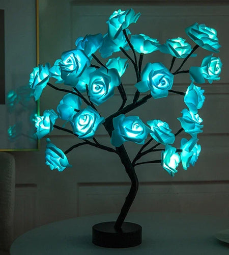 LED Table Lamp Rose Flower Tree USB Night Lights Home Decoration LED Table Lights Parties Xmas Christmas Wedding Bedroom Decor