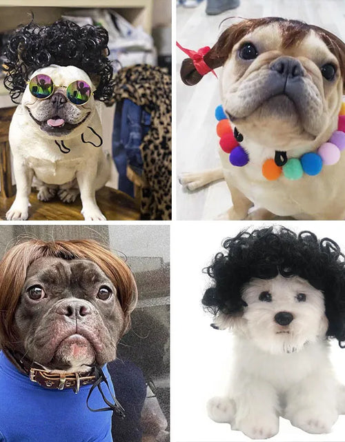 Load image into Gallery viewer, Pet Wigs Cosplay Props Dog Cat Cross-Dressing Hair Set Photography Funny Props Head Accessories Prank Pet Supplies Costumes DIY
