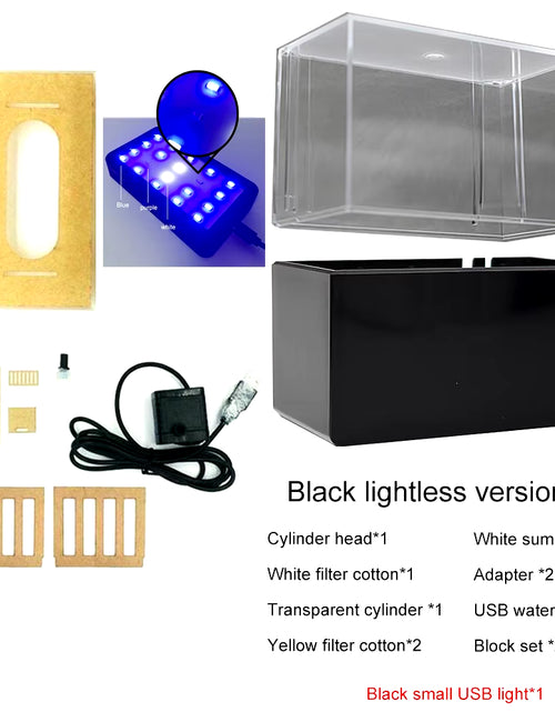 Load image into Gallery viewer, 1.5L Mini Betta Fish Tank Aquarium Desktop Decorations Marine Aquaponic Fishes Bowl with Water Fliter USB Air Pump LED Light
