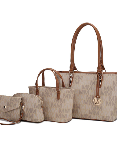 Load image into Gallery viewer, Edelyn Women'S Tote Bag, Small Tote Handbag, Pouch Purse &amp; Wristlet Wallet, Signature Handbag 4 Pcs Set by Mia K

