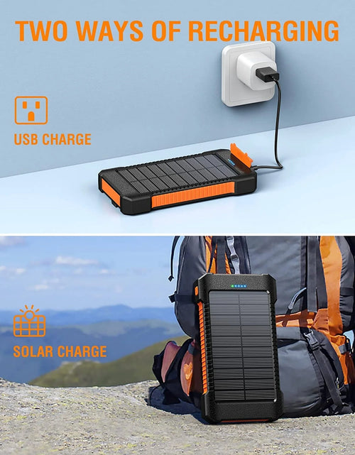 Load image into Gallery viewer, 26800Mah Solar Power Bank, USB Portable Solar Charger Compatible for Iphone, Android Phone
