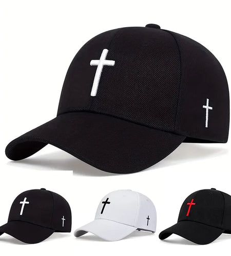 Unisex Cross Embroidery Snapback Baseball Caps Spring and Autumn Outdoor Adjustable Casual Hats Sunscreen Hat