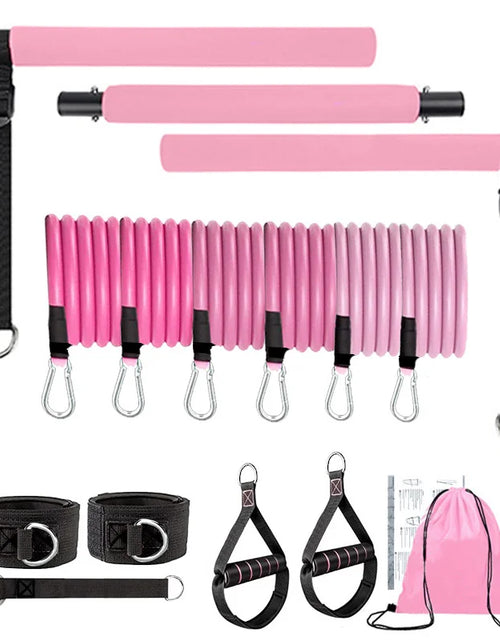 Load image into Gallery viewer, Multifunctional Pilates Bar Combination Fitness Bar Yoga Chest Expansion Tension Rope Back Trainer Elastic Rope Stretching Belt
