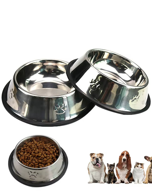 Load image into Gallery viewer, Paw Stainless Steel Pet Dog Bowl Feeder Skidproof Anti-Ant Shape Cat Dog Bowls Food Accessories Pet Supplies 6 Sizes
