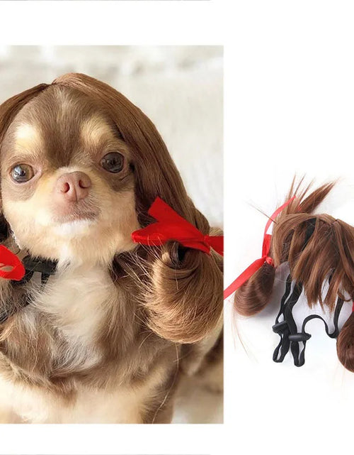 Load image into Gallery viewer, Pet Wigs Cosplay Props Dog Cat Cross-Dressing Hair Set Photography Funny Props Head Accessories Prank Pet Supplies Costumes DIY
