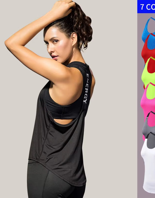 Load image into Gallery viewer, Gym Top Black Sleeveless Yoga Top Gym Women Shirt Fitness T-Shirts Dry Workout Tops Sports Tops Gym Women Backless Shirt
